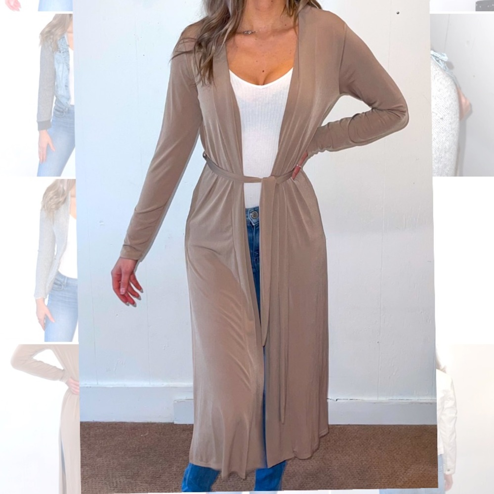 Long silky cardigan